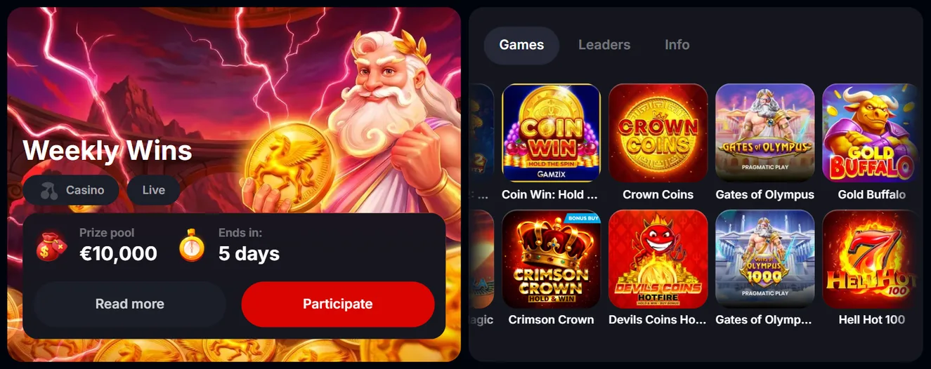 najnovší yep casino turnaj weekly wins