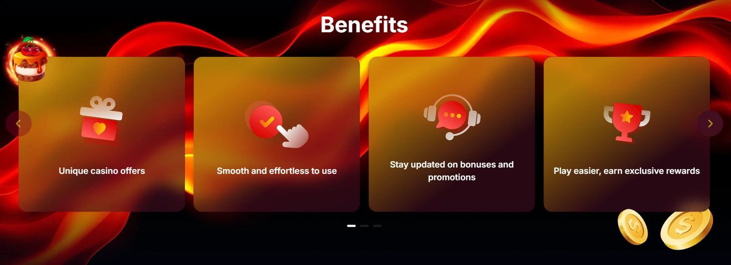 yep casino app výhody